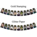 Class of 2027 graduation photo banner garland with glitter and gold foil finish options - Class Of 2027 Style / Glitter Gold Style
