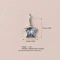 Ciondolo a stella con cuore di cristallo blu, gioiello in acciaio inossidabile - Ciondolo Stella con Cuore Blu