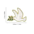 Peace dove olive branch enamel pin detail, white metal brooch closeup view for decoration. - Peace Dove