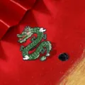 Broche esmaltado dragón chino moda mochila ropa insignia metal accesorio zodiaco de la suerte - Estilo Verde (C11-2-107)