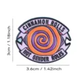 Funny anime eye enamel pin badge featuring cinnamon rolls design, perfect for bags and backpacks. - Orange Eyes