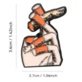 Creative hand gesture metal enamel pin badge clothing backpack accessory decoration wholesale - Creative Gesture Orange and White (D18-1-826)