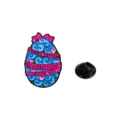 Cute Easter egg enamel pin with bow and inspirational text, stylish alloy badge for backpack. - Easter Egg with Bow