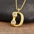 Letter D 18K gold plated necklace with micro-inlaid cubic zirconia minimalist jewelry SKU - Letter D