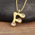 Gold Plated Zircon Musical Note Pendant Necklace Elegant Variant Choice For Women Style - Letter F