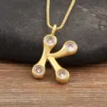 18K Gold Plated Letter K Zircon Pendant Necklace Minimalist Chic Dainty Jewelry SKU - Letter K