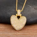 Collier pendentif cœur en zircone cubique plaqué or bijoux élégants pour femmes et filles - Lettre V