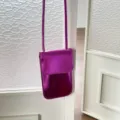 Stylish metallic purple vertical phone crossbody bag, trendy mini shoulder bag for women. - Rose Red