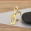 Vergoldeter Schleife offener Ring elegante Damen Mode Schmuck minimalistisches Design - Dynamischer Linien-Schleifen-Stil (753)