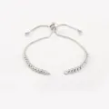 Adjustable sliding bead bracelet chain accessory silver color DIY jewelry making component. - 3 Pieces/Pack / Silver