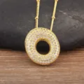 Collana Con Ciondolo Lettera O Oro Placcato Micro Pavé Zircone Sfera Gioiello Moda Elegante - Lettera O