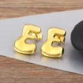 Gold Puffy Letter E Stud Earrings Trendy Chunky Alphabet Jewelry Gifts For Women Men - Letter E