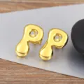 Gold Bubble Letter P Stud Earrings Trendy Minimalist Geometric Ear Jewelry for Women - Letter P