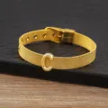 18k gold plated mesh letter C DIY bracelet adjustable strap fashion jewelry accessory - Letter C