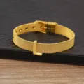 18k gold plated alphabet letter mesh bracelet DIY initial jewelry fashion style - L