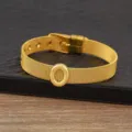 Gold Plated Letter DIY Bracelet Milanese Mesh Strap Personalized Alphabet Jewelry Gift - Letter O