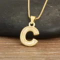 Vergoldete Perlmutt Buchstabe C Anhänger Halskette Nischen Design Kette für Damen - Buchstabe C