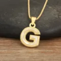 Gold Plated Mother of Pearl Letter G Pendant Necklace Dainty Alphabet Jewelry for Women - Letter G