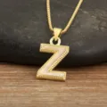 Gold-plated copper Z letter necklace with natural mother of pearl pendant for women daily wear. - Letter Z