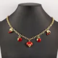 Vergoldete rote Apfel Kirsche Herz Anhänger Halskette Urlaub Modeschmuck Variante - Kirsche Apfel Herz Stil (N1843)