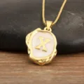 18k gold plated brass letter x pendant necklace with white enamel irregular geometric design - Letter X