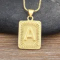 Gold Letter A Pendant Necklace For Men 18K Gold Plated Stainless Steel Hip Hop Fashion Jewelry - Letter A