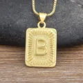 Gold initial letter B pendant necklace for men hip hop stainless steel jewelry - Letter B