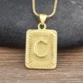 Gold stainless steel letter C pendant necklace for men hip hop jewelry item variant view - Letter C