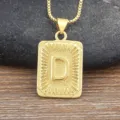 Gold letter D pendant necklace hip-hop style stainless steel chain fashion jewelry for men and boys. - Letter D
