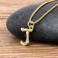 Minimalist 18K gold plated initial letter J pendant necklace with delicate box chain for women. - Letter J