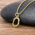 Minimalist 18k gold plated bamboo letter pendant necklace, delicate and elegant jewelry. - Letter O