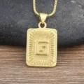 Men gold letter G pendant necklace hip hop 18K gold plated stainless steel box chain - Letter G