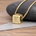 Gold plated initial letter K cubic zirconia pendant necklace with box chain variant - Letter K