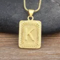 Gold tone stainless steel letter K pendant necklace for men hip hop initial jewelry style - Letter K