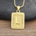 Gold 18K Plated Stainless Steel Letter L Pendant Necklace Hip Hop Jewelry For Men And Women - L