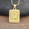 Gold initial O pendant necklace for men hip hop style stainless steel jewelry accessory - Letter O