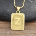 Gold letter Z pendant necklace for men, hip hop style stainless steel jewelry variant. - Letter Z