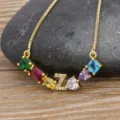 Gold-plated letter Z necklace with colorful cubic zirconia stones and delicate box chain. - Letter Z