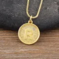 Gold Plated Letter R Zircon Pendant Necklace Fashion Simple Chain Jewelry For Women Daily Wear - Letter R