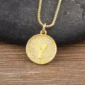 Gold initial letter Y pendant necklace with sparkling zircon stone, simple fashion jewelry for women - Letter Y