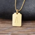 Minimalist 18K Gold Plated Brass Initial Letter A Pendant Necklace Fashion Jewelry - Letter A