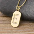 Gold-plated box chain necklace featuring a dazzling crystal paved letter E pendant. - Letter E