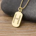 Gold initial letter H pendant necklace with cubic zirconia, elegant fashion jewelry for women. - Letter H