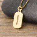 Gold Letter I Pendant Necklace 18K Gold Plated Zircon Initial Dog Tag Jewelry Gift - Letter I