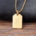 Collana con ciondolo lettera F placcata oro, gioiello minimalista per donne alla moda. - Lettera F