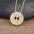 Collana con ciondolo lettera iniziale dorata zircone cubico catenina girocollo - Lettera I