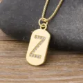 Gold-plated 18K zircon letter Z pendant necklace, minimalist copper collar jewelry for women. - Letter Z