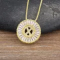 Collana con ciondolo lettera X in ottone dorato con pietre di zircone cubico luminoso. - Lettera X