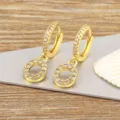 Gold-plated micro-paved cubic zirconia letter O hoop earrings, elegant jewelry gift for women. - Letter O