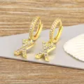 Gold plated letter X hoop earrings with micro-set cubic zirconia, elegant daily jewelry. - Letter X